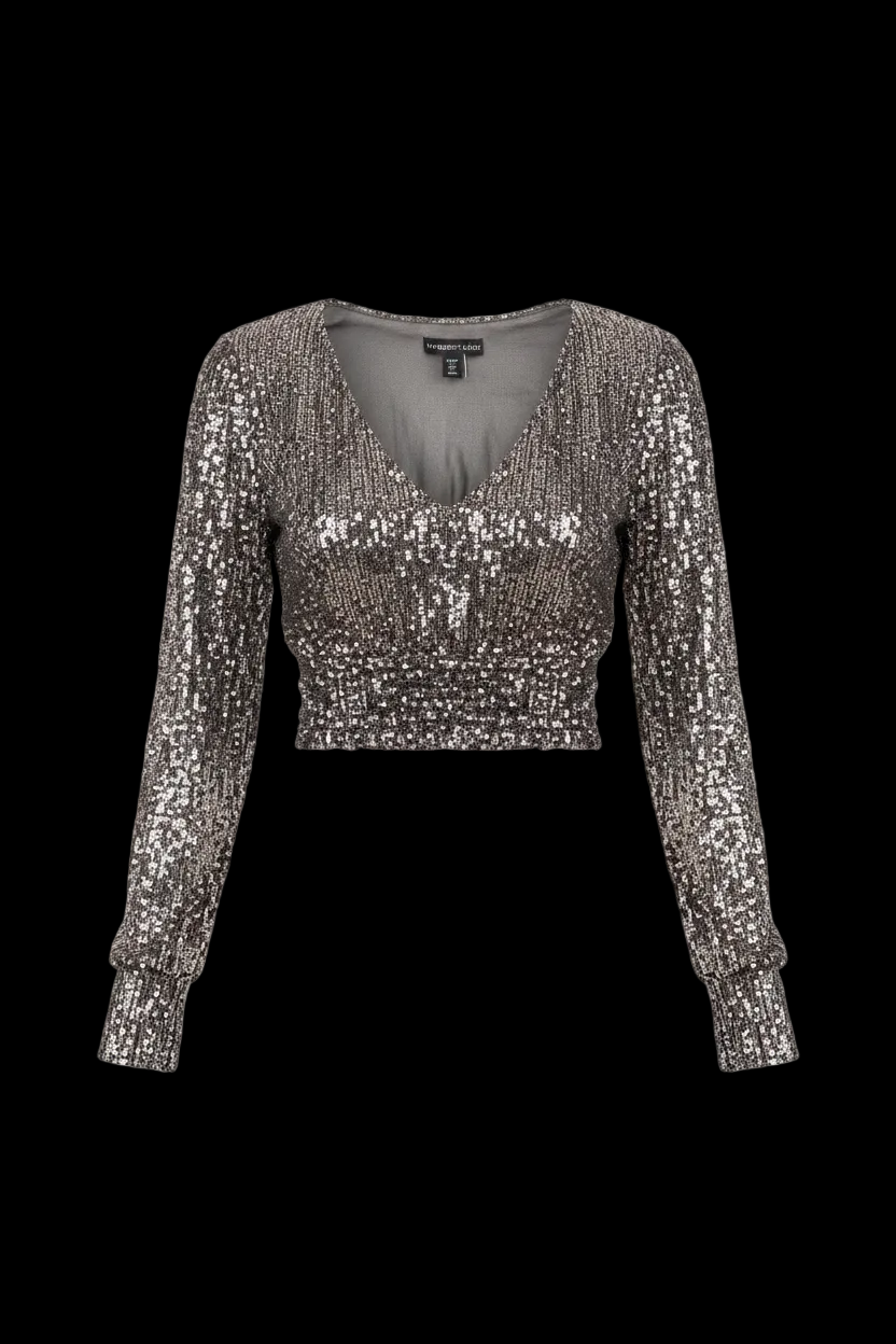 Sincerely Jules (Sequin Top ) Long sleeve cropped blouse