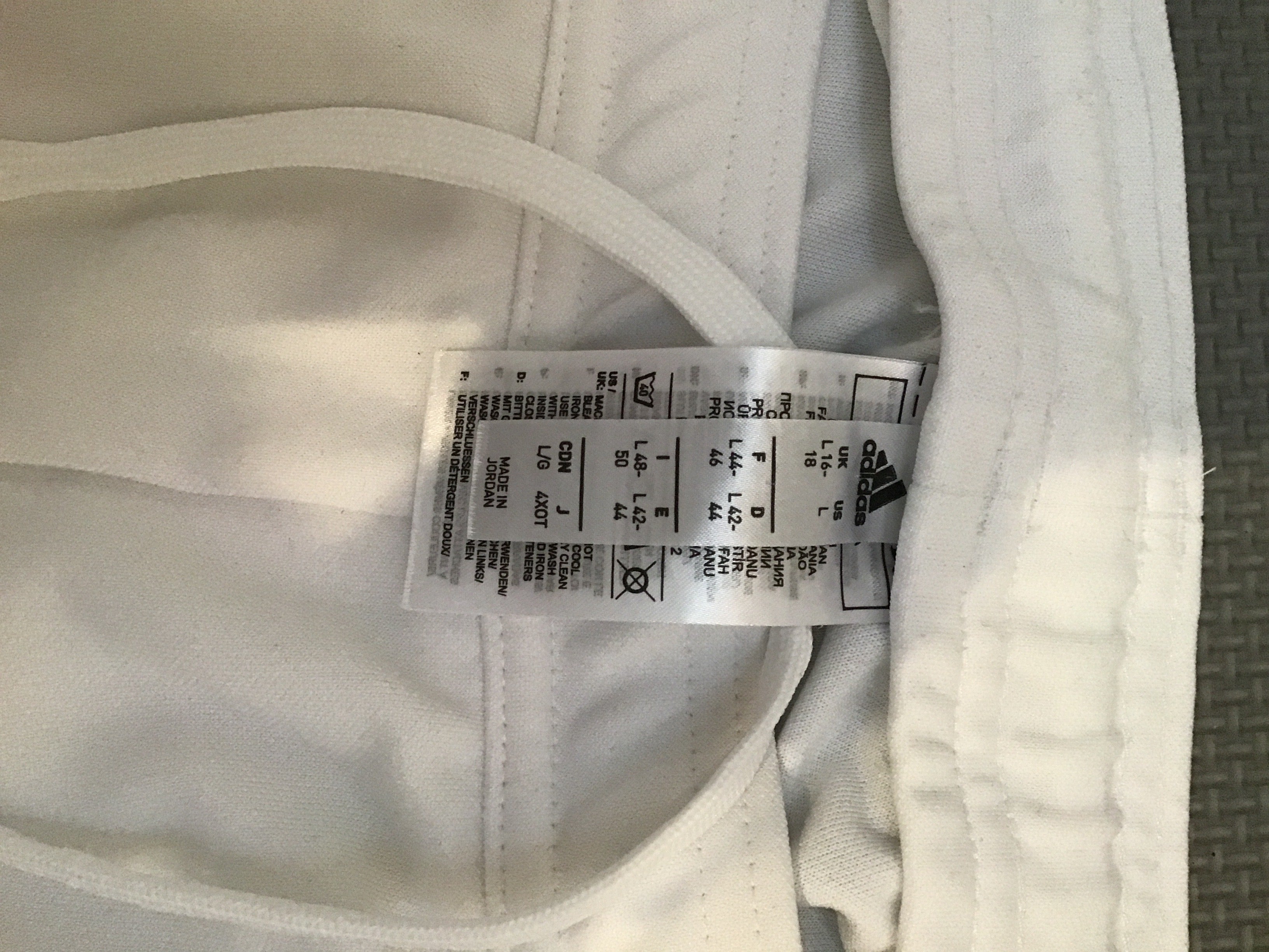 Adidas Aero Track Pants – White/Black Stripe (Size L)