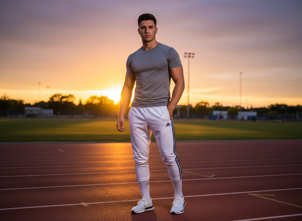 Adidas Aero Track Pants – White/Black Stripe (Size L)