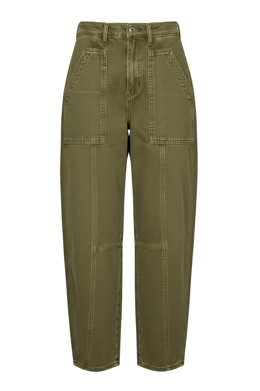 Olive Green Barrel-Leg Jeans         WMN SZ.2